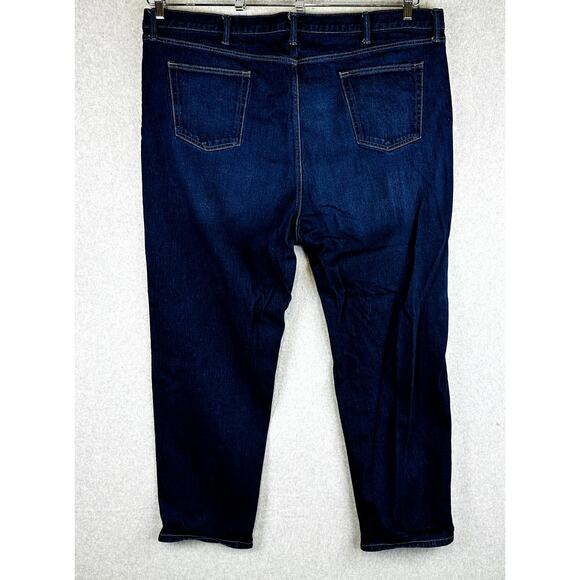 Old Navy Mens Jeans Sz 50x34 Loose Taper Dark Wash Denim Pockets Stretch Pockets - Picture 5 of 8